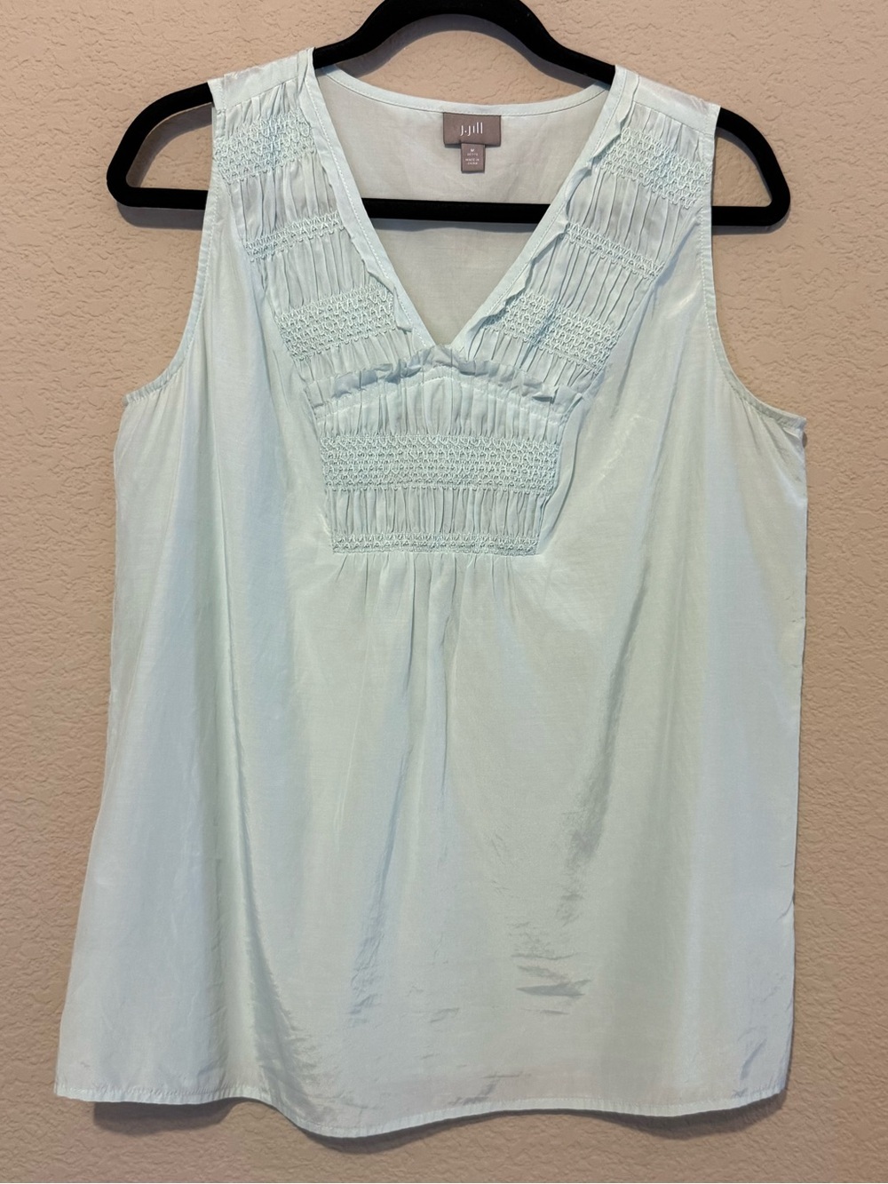 J. Jill Womens Mint Green Sleeveless Silk Blend Tank Top Blouse M petite career